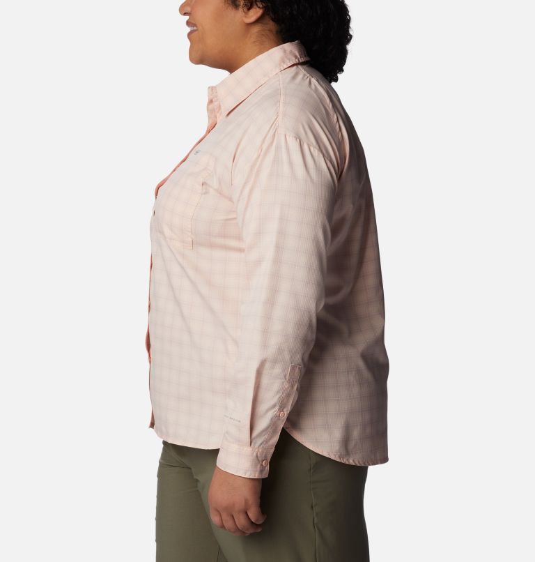 Women's Silver Ridge Utility Patterned Long Sleeve Shirt - Plus Size, Color: Peach Blossom, Peak Plaid, image 3