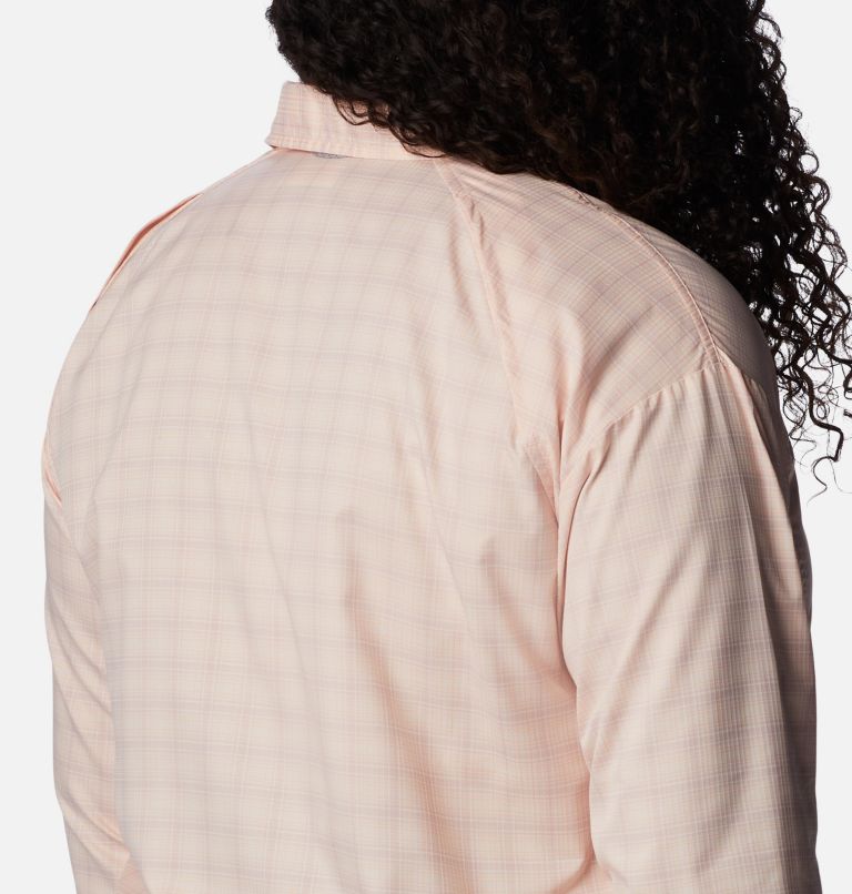 Women's Silver Ridge Utility Patterned Long Sleeve Shirt - Plus Size, Color: Peach Blossom, Peak Plaid, image 5