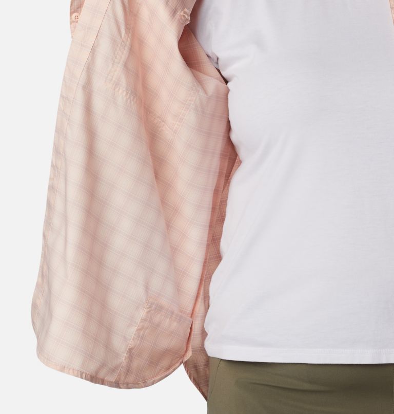Women's Silver Ridge Utility Patterned Long Sleeve Shirt - Plus Size, Color: Peach Blossom, Peak Plaid, image 6