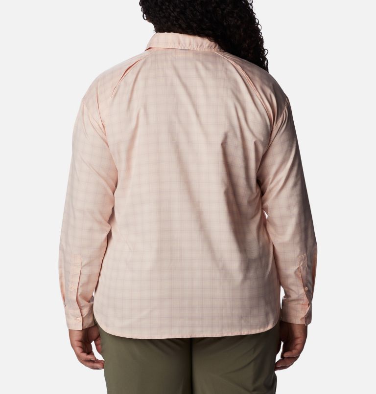 Women's Silver Ridge Utility Patterned Long Sleeve Shirt - Plus Size, Color: Peach Blossom, Peak Plaid, image 2