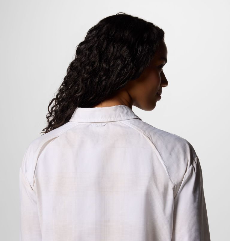 Women's Silver Ridge Utility Patterned Shirt, Color: White Large Blur Check, image 5