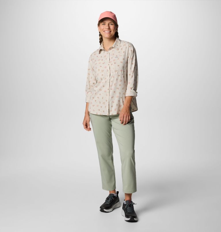 Women's Silver Ridge Utility Patterned Long Sleeve Shirt, Color: Dark Stone Deserted, image 6