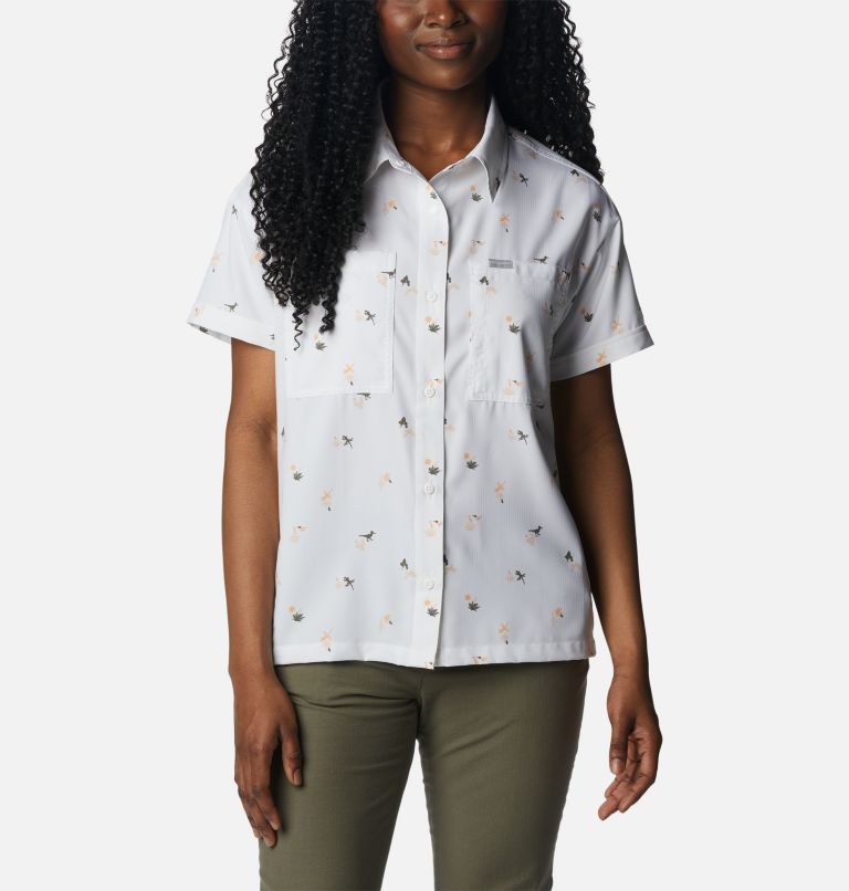 Thumbnail: Women's Silver Ridge Utility Short Sleeve Shirt, Color: White, Baja Blitz, image 1