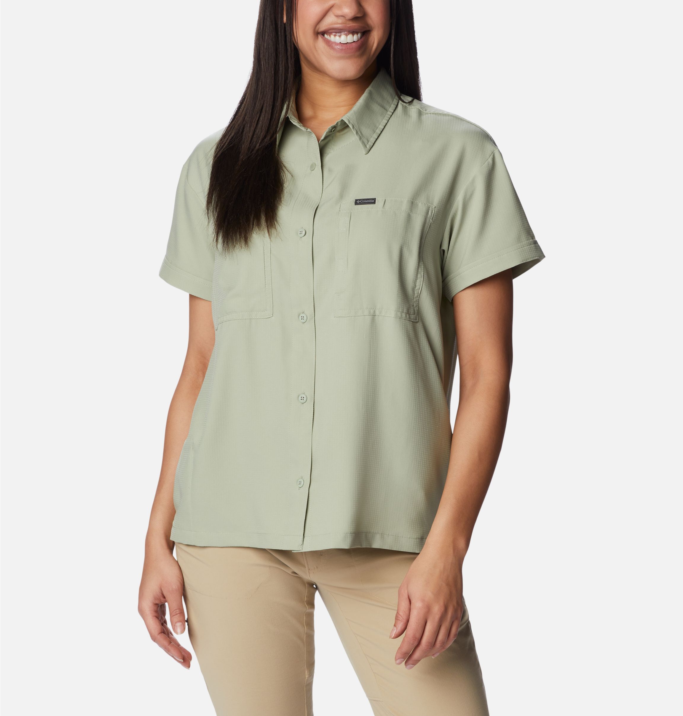 (取寄) コロンビア レディース シルバー リッジ ユーティリティ ショート スリーブ シャツ Columbia women Silver Ridge Utility Short Sleeve Shirt Safari 1 2033361_348_f_om?wid=2304&hei=