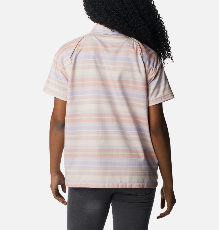 Women's Silver Ridge Utility Short Sleeve Shirt, Color: Peach, Painted Hills Stripe, image 2