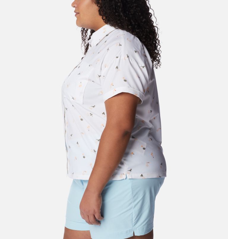Thumbnail: Women's Silver Ridge Utility Short Sleeve Shirt - Plus Size, Color: White, Baja Blitz, image 3
