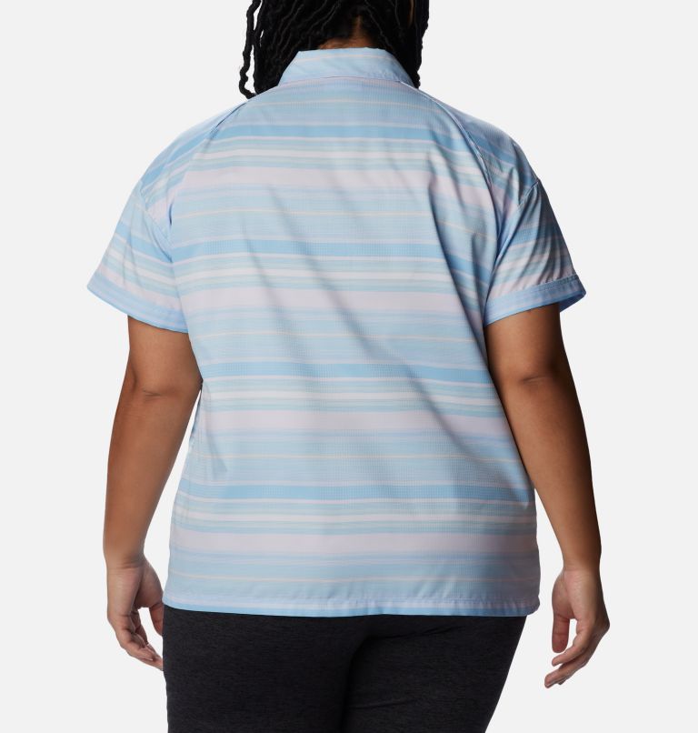 Thumbnail: Women's Silver Ridge Utility Short Sleeve Shirt - Plus Size, Color: Purple Tint, Painted Hills Stripe, image 2