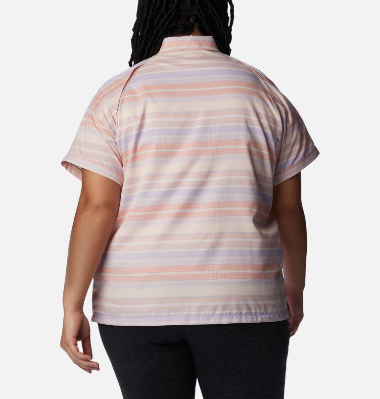 Women's Silver Ridge Utility Short Sleeve Shirt - Plus Size, Color: Peach, Painted Hills Stripe, image 2