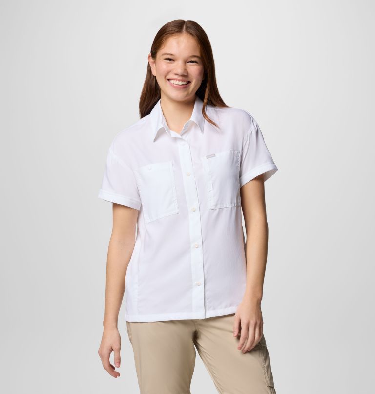 Women's Silver Ridge Utility Short Sleeve Shirt, Color: White, image 1