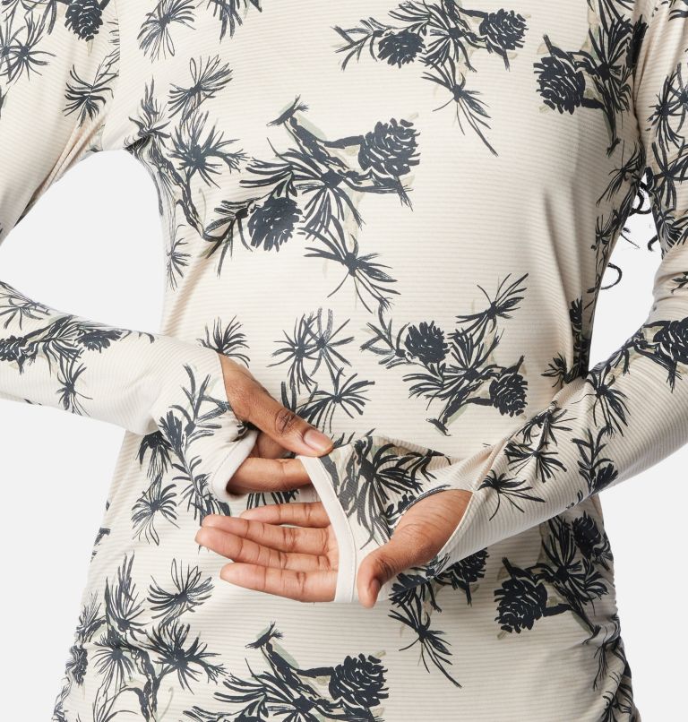 Women's Leslie Falls Long Sleeve Technical T-Shirt, Color: Dark Stone Pinecones, image 5