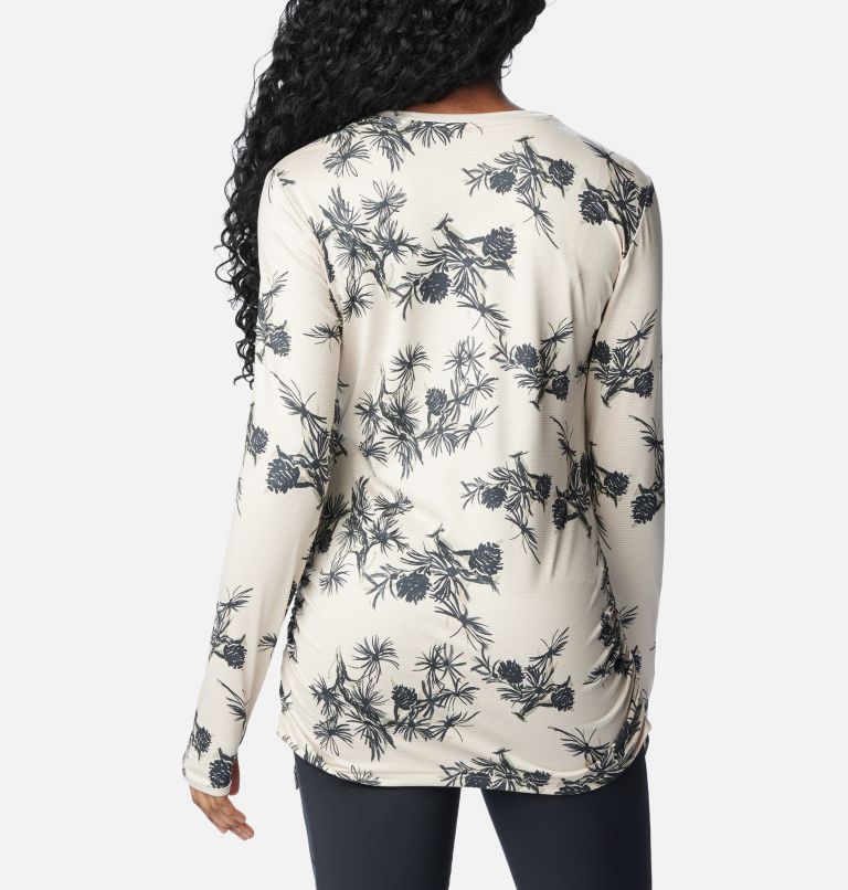 Women's Leslie Falls Long Sleeve Technical T-Shirt, Color: Dark Stone Pinecones, image 2