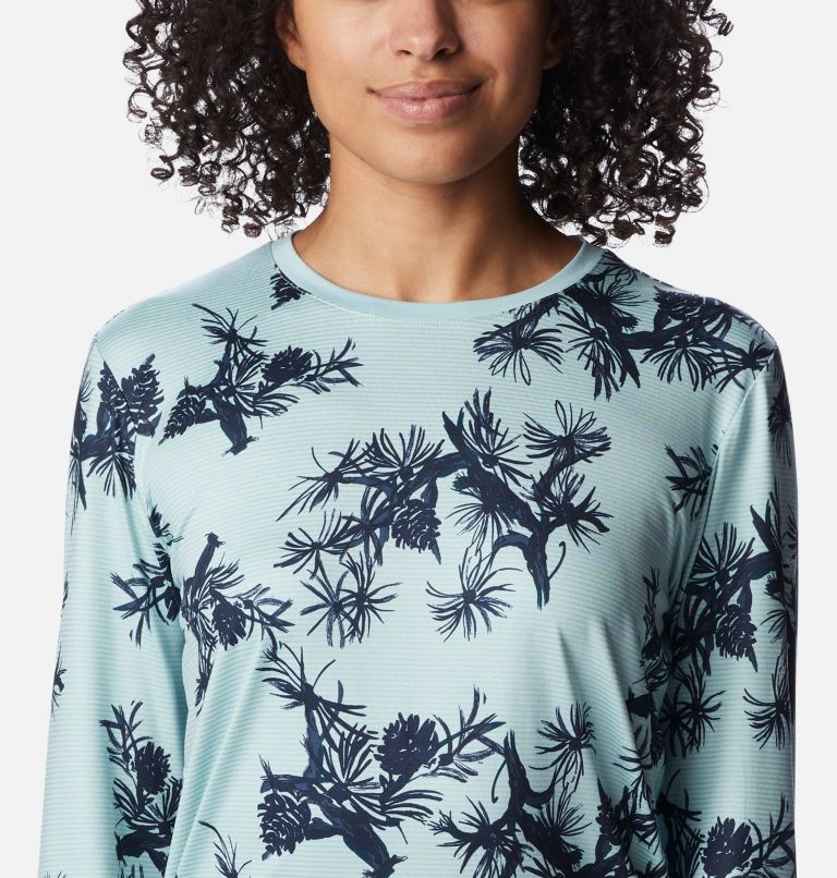 Leslie Falls Long Sleeve | 321 | M, Color: Aqua Haze Pinecones, image 4