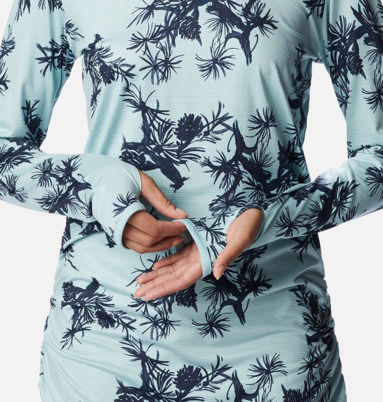 Leslie Falls Long Sleeve | 321 | M, Color: Aqua Haze Pinecones, image 5