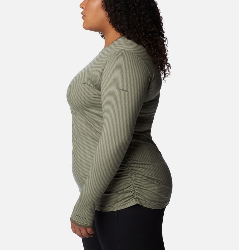 Thumbnail: Women's Leslie Falls Long Sleeve Shirt - Plus Size, Color: Stone Green, image 3