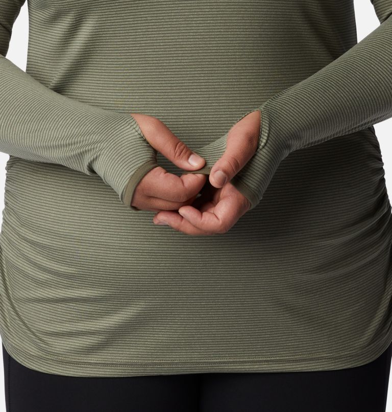 Thumbnail: Women's Leslie Falls Long Sleeve Shirt - Plus Size, Color: Stone Green, image 5