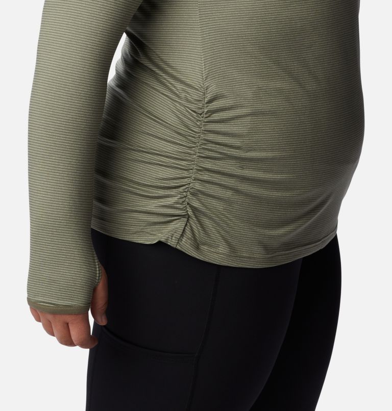Thumbnail: Women's Leslie Falls Long Sleeve Shirt - Plus Size, Color: Stone Green, image 6