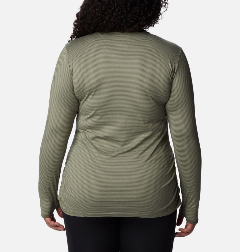 Thumbnail: Women's Leslie Falls Long Sleeve Shirt - Plus Size, Color: Stone Green, image 2
