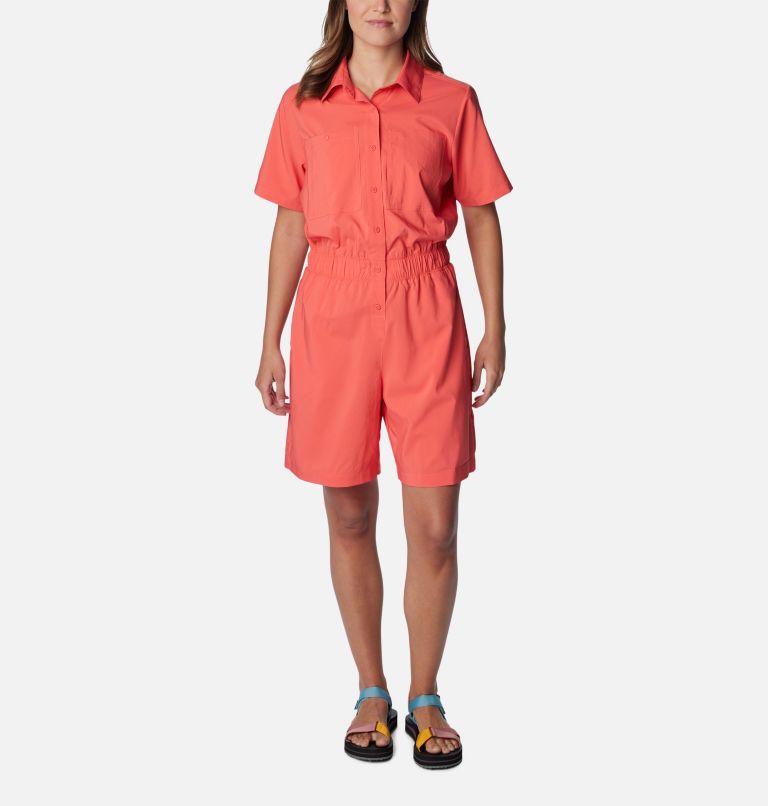 Women's Silver Ridge Utility Romper, Color: Juicy, image 6