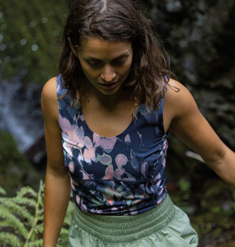 Women's Boundless Trek Tank, Color: Nocturnal, Impressions, image 6