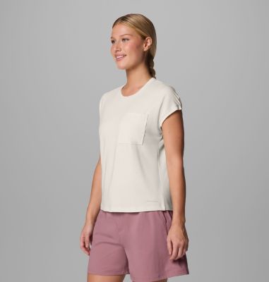 Women's Boundless Trek Technical T-Shirt, Color: Sea Salt, image 3