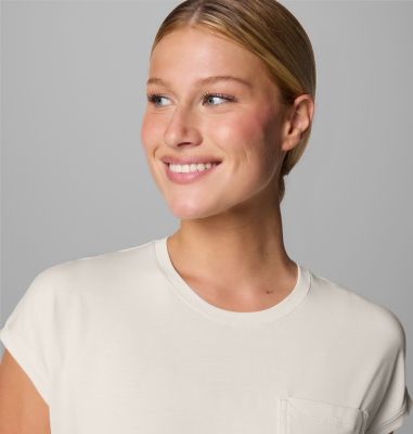 Women's Boundless Trek Technical T-Shirt, Color: Sea Salt, image 4