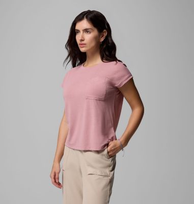 Women's Boundless Trek Technical T-Shirt, Color: Eraser Pink, image 11