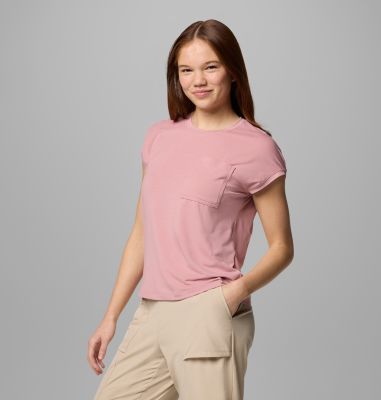 Women's Boundless Trek Technical T-Shirt, Color: Eraser Pink, image 12