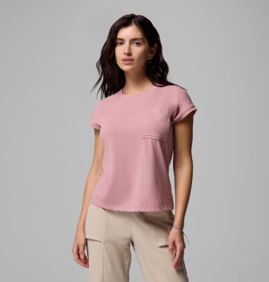 Boundless Trek Short Sleeve Tee, Color: Eraser Pink, image 1