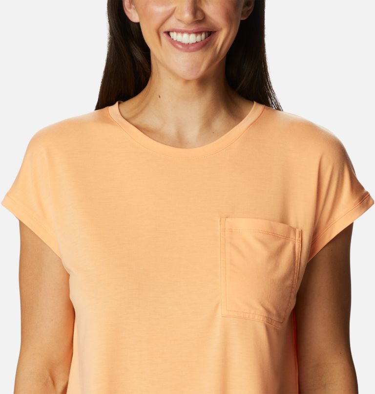 Women's Boundless Trek T-Shirt, Color: Peach, image 4