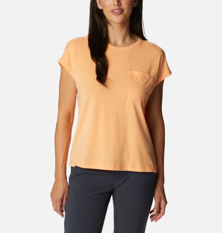 Women's Boundless Trek T-Shirt, Color: Peach, image 1