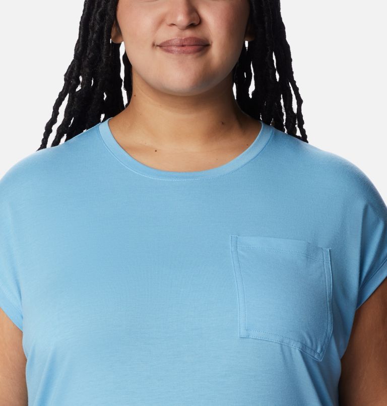 Thumbnail: Women’s Boundless Trek T-Shirt - Plus Size, Color: Vista Blue, image 4