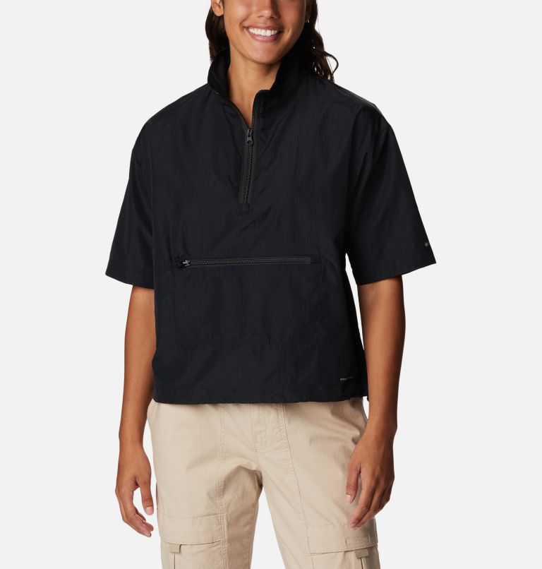 Women's Boundless Trek Half Zip Pullover, Color: Black, image 1