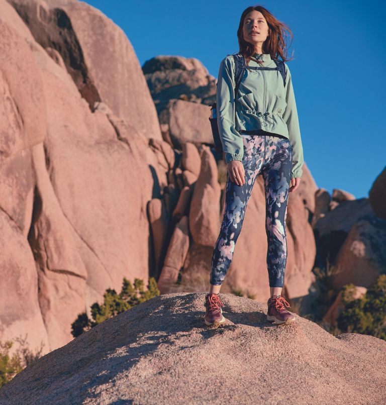Women's Boundless Trek Leggings, Color: Nocturnal, Impressions, image 8