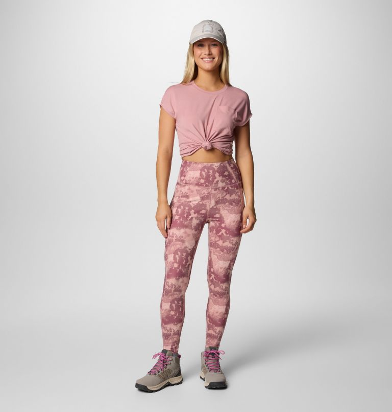 Women's Boundless Trek Leggings, Color: Eraser Pink Deco Camo, image 6