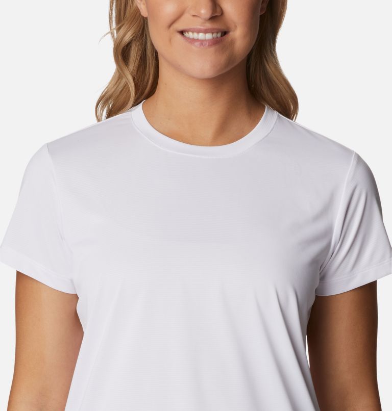 Women's Columbia Hike Techical Graphic T-Shirt, Color: White, Vertical Outline CSC Graphic, image 4