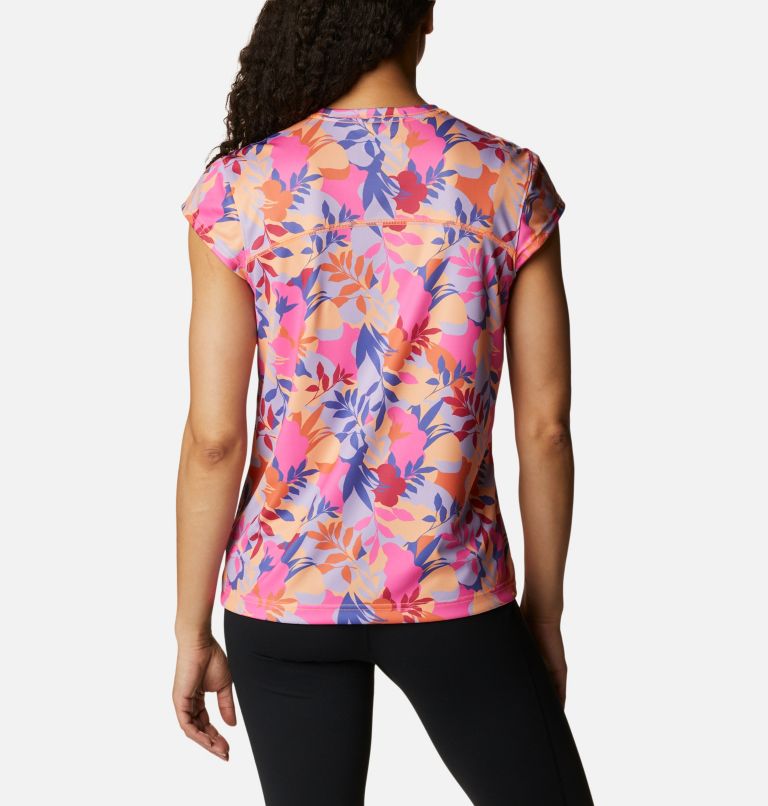 Women's Summerdry Printed Shirt, Color: Wild Geranium, Floriated, image 2