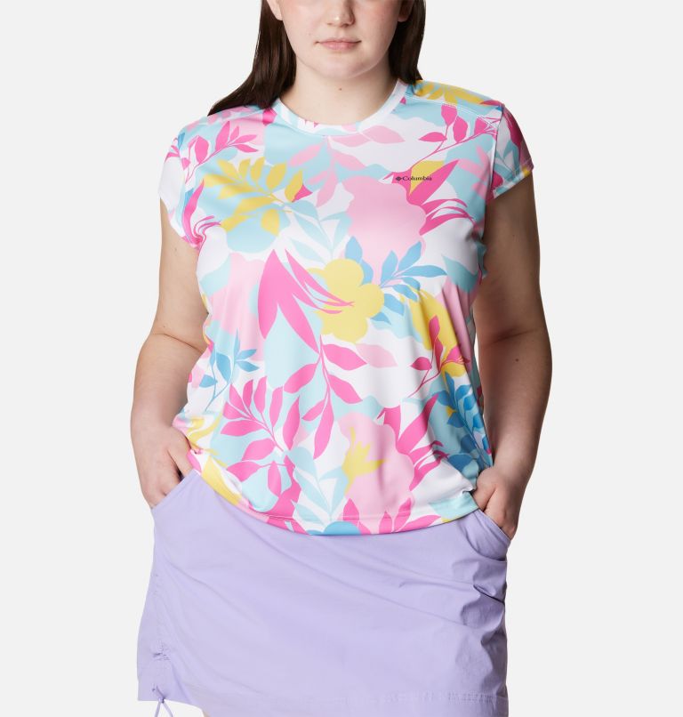 Women's Summerdry Printed Shirt - Plus Size, Color: White, Floriated, image 5