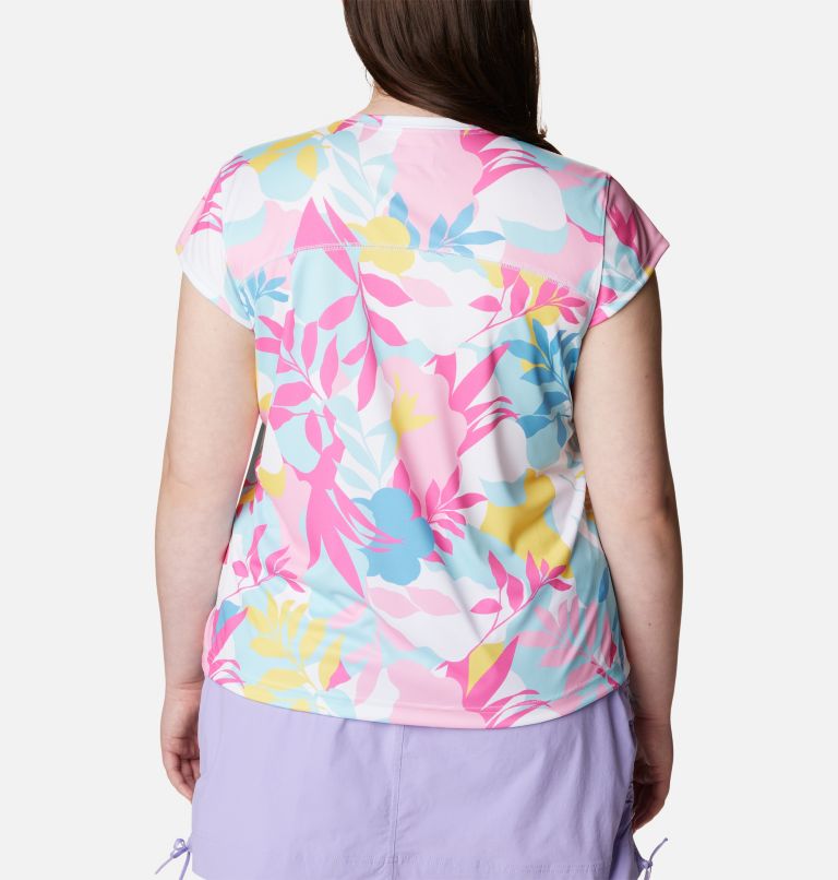 Thumbnail: Women's Summerdry Printed Shirt - Plus Size, Color: White, Floriated, image 2