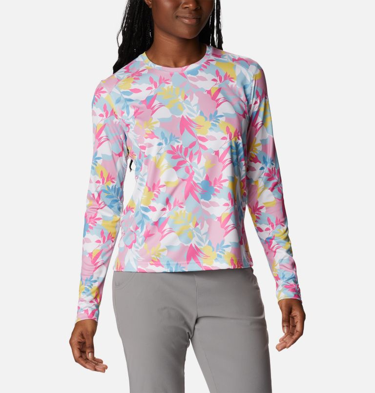 Thumbnail: Women's Summerdry Long Sleeve Printed Shirt, Color: White, Floriated, image 5