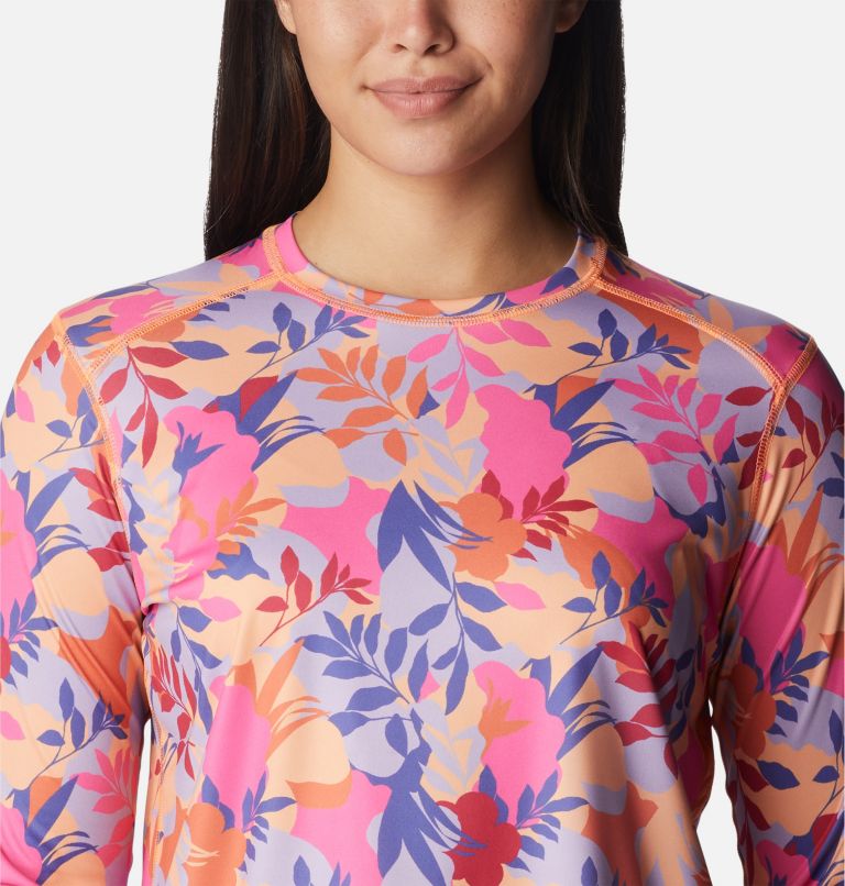 Women's Summerdry Long Sleeve Printed Shirt, Color: Wild Geranium, Floriated, image 4