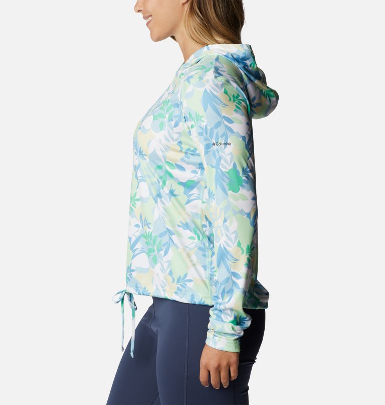 Women's Summerdry Long Sleeve Printed Hoodie, Color: Key West, Floriated, image 3