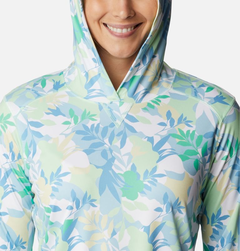 Thumbnail: Women's Summerdry Long Sleeve Printed Hoodie, Color: Key West, Floriated, image 4
