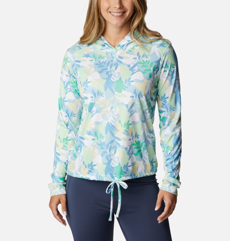 Thumbnail: Women's Summerdry Long Sleeve Printed Hoodie, Color: Key West, Floriated, image 1