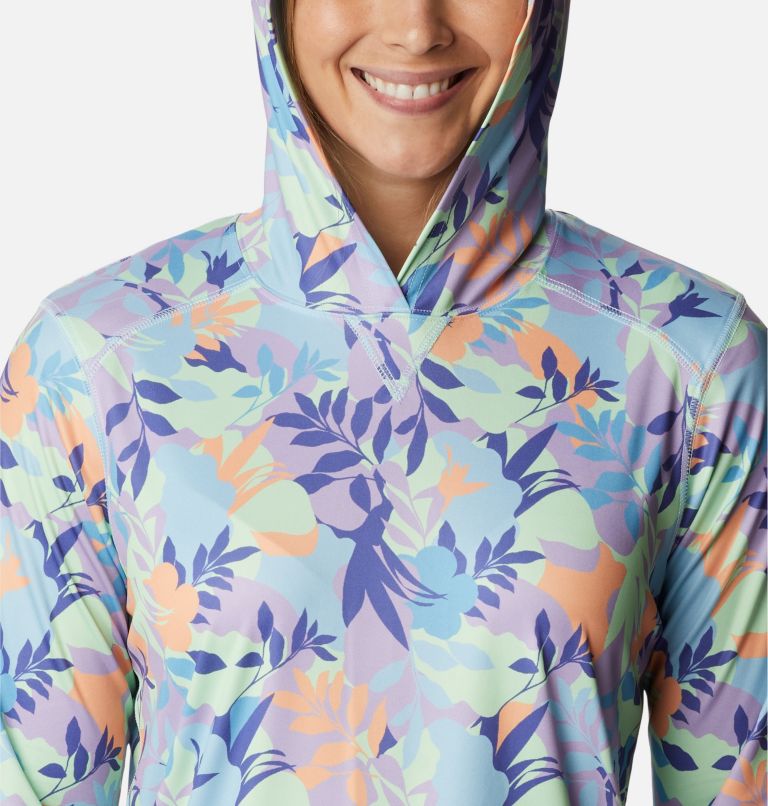 Thumbnail: Women's Summerdry Long Sleeve Printed Hoodie, Color: Frosted Purple, Floriated, image 4