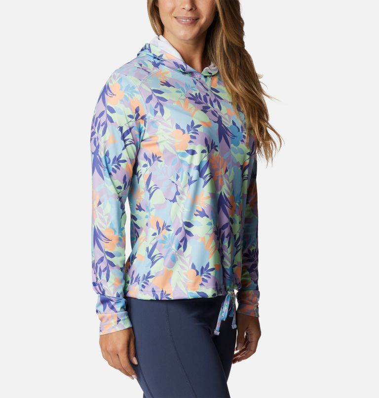 Thumbnail: Women's Summerdry Long Sleeve Printed Hoodie, Color: Frosted Purple, Floriated, image 5