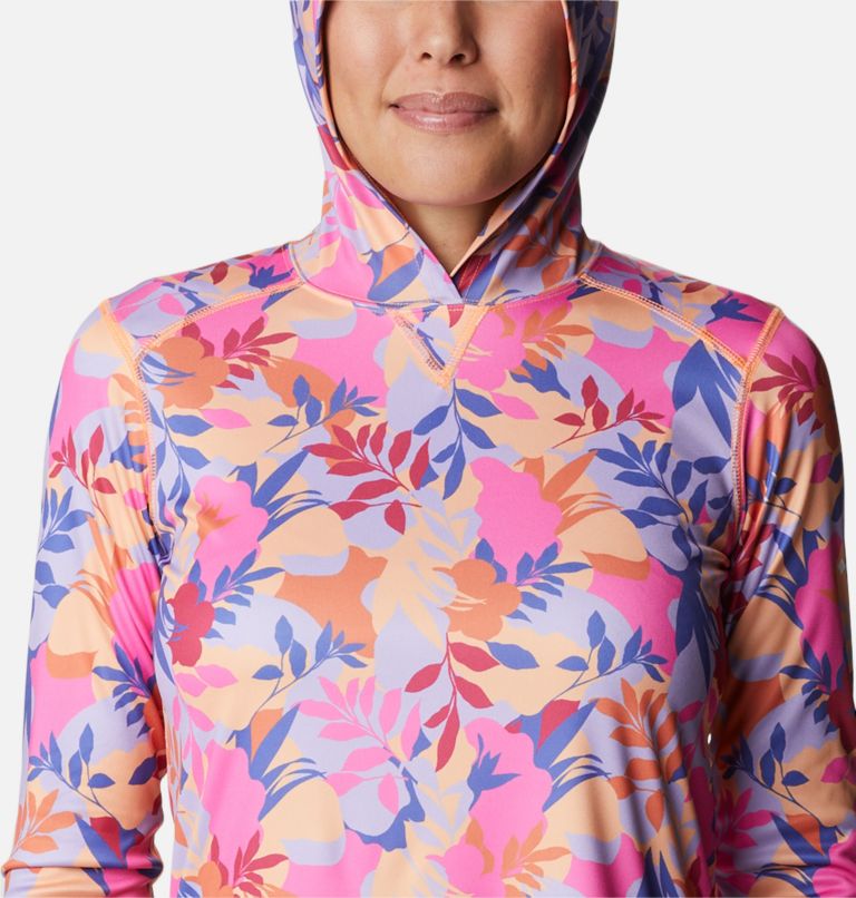 Women's Summerdry Long Sleeve Printed Hoodie - Plus Size, Color: Wild Geranium, Floriated, image 4