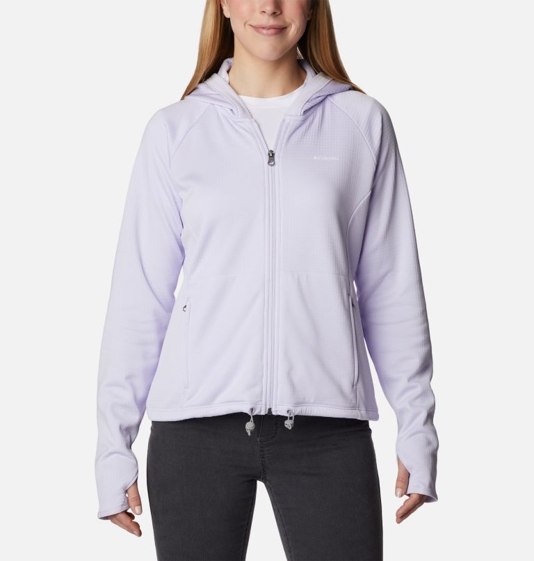 Women's Boundless Trek Grid Fleece, Color: Purple Tint Heather, image 1