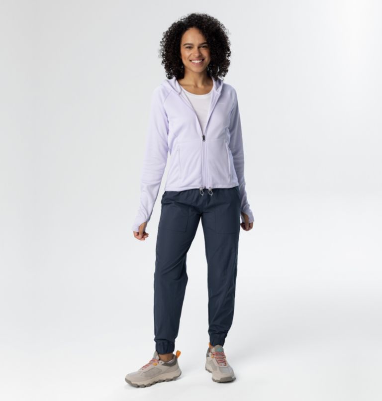 Women's Boundless Trek Grid Fleece, Color: Purple Tint Heather, image 9