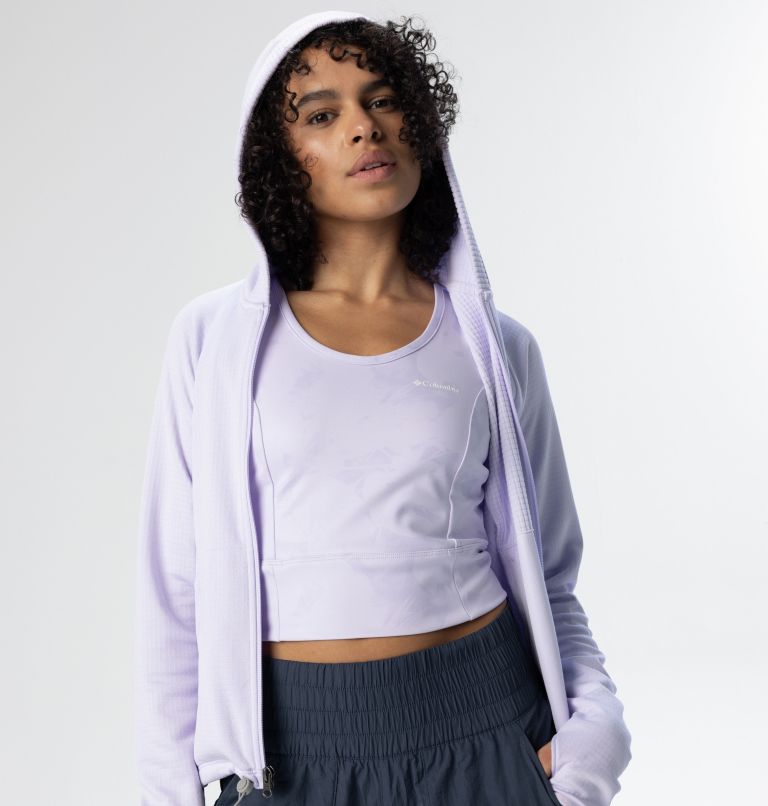 Women's Boundless Trek Grid Fleece, Color: Purple Tint Heather, image 10