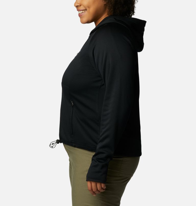 Thumbnail: Women’s Boundless Trek Grid Fleece Jacket - Plus Size, Color: Black Heather, image 3